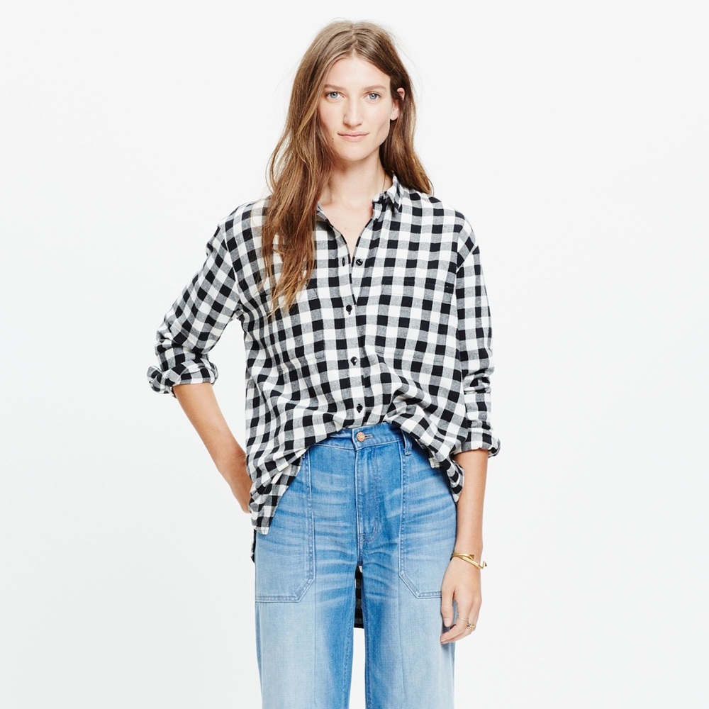 Madewell Flannel Oversized Boyshirt Buffalo Check